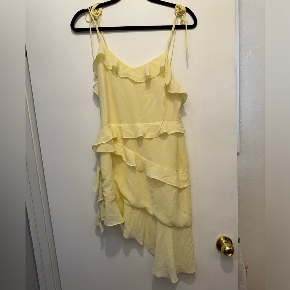 Adeirlina Yellow Ruffle Dress Size S